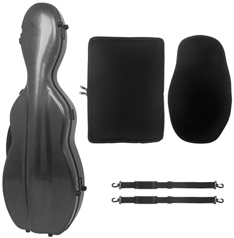 Geigenkasten 4/4 Violine Fall Carbon Faser Violine Fall Rucksack Leichte Doppel Schulter Gurt Tasche Mit Hygrometer(Black)