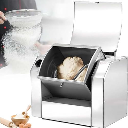HSSMEUR Mélangeur de pâte électrique, malaxeur électrique à Rotation de bâton de pâte avec Fonction de synchronisation, malaxeur Commercial pour Restaurants (5kg)