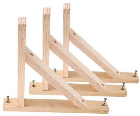 ETHZZLE 3stücke Wandregalhalter Aus Massivem Holz Teiliges Für Einfache Montage Stabil Und Platzsparend Für Dekoration Und Aufbewahrung Dekorative Regalträger Für Jeden