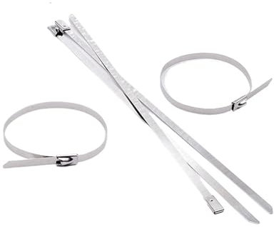 EYRMQWJPC stainless steel cable tie 10 Pcs Stainless Steel Metal Cable Ties(4.6x600mm)