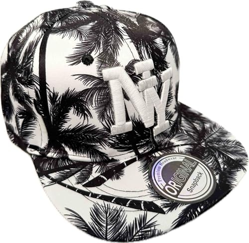 Jeamis Kids NY USA Kinder Snapback Baseball Cap Kappe Cappy Unisex Trucker Starter Basecap Mütze Hawaii Sommer Kult für Junge und Mädchen (DE/NL/SE/PL, Alphanumerisch, Einheitsgröße, NY Hawaii Weiß)