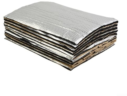 Niceminiwall Lot de 10 tapis insonorisants en butyle auto-adhésif pour voiture, 250 mm x 180 mm × 5 mm, isolation phonique et insonorisante