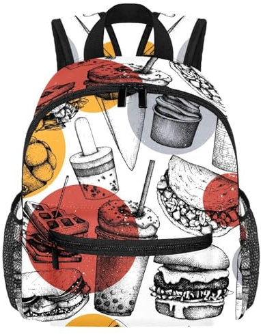 Niedlicher Kleinkind-Rucksack – Computerspiele, Kritzelei-Muster, moderne Kindertasche für Vorschule, Schule, Mädchen und kleine Kinder, Mehrfarbig 6, 25.4x10x30 CM/10x4x12 in