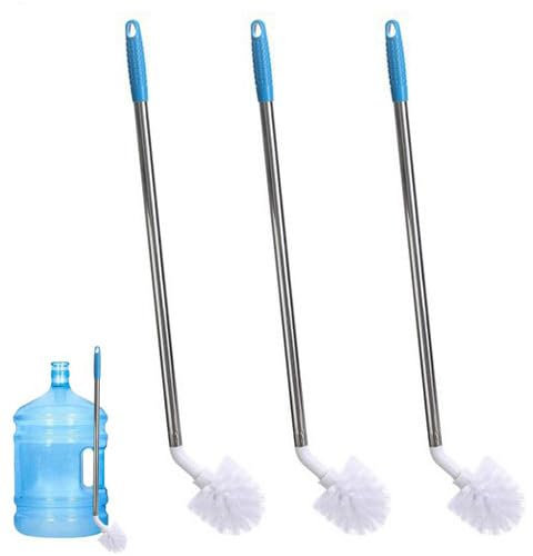 3 Pièces Brosse De Nettoyage De Gallon Bouteille, Goupillon Bouteille avec Long Manche, Brosse À Récurer De Carafe en Forme De L, Multifonctions pour Plat, Verre, Tasse