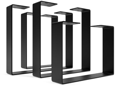 HEVVA 2X Couchtischbeine/Bankbeine - Turin - U-Form (30x43 cm, Schwarz) | Couchtischgestell, DIY-Couchtisch, Bankgestell für den Innen- und Außenbereich, Bankbeine aus Metall, Couchtischkufen