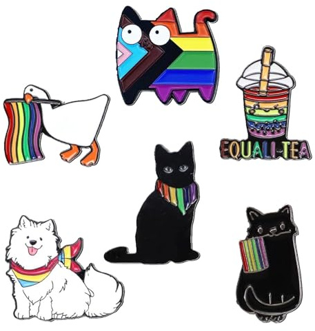 Regenbogen Homosexuell Stolz Brosche, 6 Stück Anstecker Pin Broschen, Regenbogen Pride Pins, DIY Basteln/LGBT, für Rainbow Friends/Rucksäcke Hut/Kleidung Zubehör/Pride Month