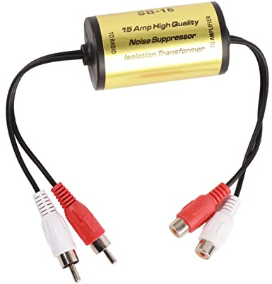 Pssopp Filtro di Rumore Alternatore 15A Isolatore del Ciclo di Terra, Alte Prestazioni con Materiale di Rame, Miglioramento 'effetto Sonoro per il Stereo per Auto, Elimina il Rumore e il Ronzio