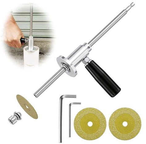 Tagliatubi interno per tagliatubi in PVC, strumento per tagliare tubi interni in PVC con misuratore di profondità regolabile, adatto per profondità di taglio regolabile da 1-1/2 pollici a 8 pollici