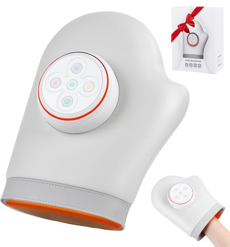 Hand Massager with Heat and Compression, Cordless Hand Massager for Arthritis and Carpal Tunnel, Finger and Palm Massage Machine for Pain Relief, 5 Massage Modes, 3 Heat Levels, Gift for Women Mom