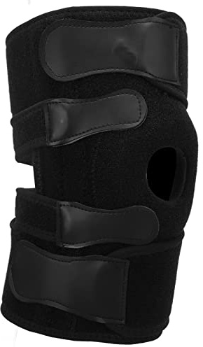 ANKROYU Ginocchiere sportive professionali Supporto elastico regolabile Cintura rotulea Protezione anticollisione per calcio Basket Corsa Neoprene traspirante Nero 29,5x9,1 pollici