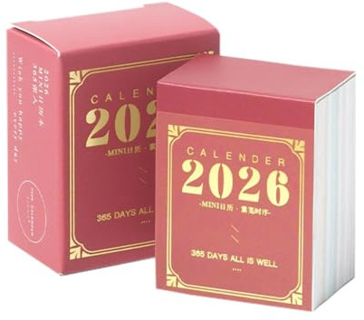 2026 Tiny Desk Calendar 365 Day Tear Off Daily Calendar Portable Paper Writing Notepads for Office School Home Use