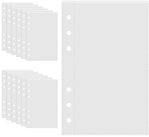 12 buste trasparenti per contanti senza cerniera, formato A6, per raccoglitori e contanti, in polipropilene A6, organizer per cartelle di denaro, organizer per 6 raccoglitori ad anelli, accessori per