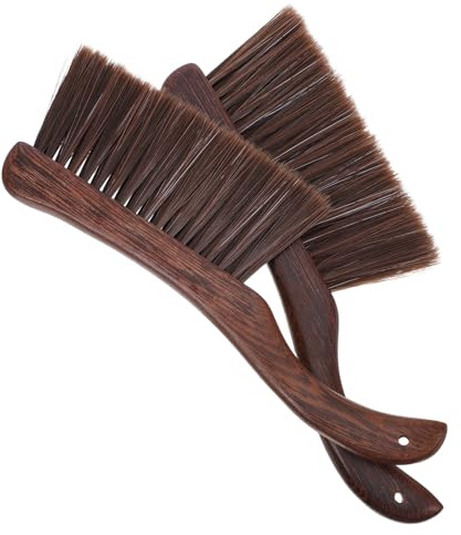 Yardenfun Spazzola per Pulizia Focolare Manico in Legno Lungo Set 2 Pezzi Spazzola per Stufa a Carbone Setole Naturali per Rimozione Fuliggine e Cenere Accessorio per Caminetti Domestici