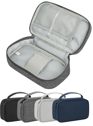 Arae Soft Canvas Tech Pouch – kabel- och laddarorganisatör med avtagbara avdelare | Kompakt enkellager förvaring för powerbank, sladdar och tillbehör, SM03