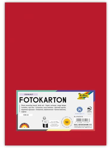 Fotokarton, 50 Bogen, 300 g/qm, DIN A4 (Ziegelrot)