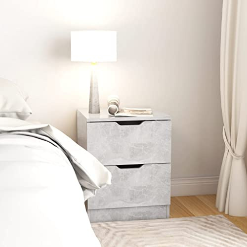 mzdioop Bedside Table Concrete Grey Chipboard 40 x 40 x 50 cm Compact Side Table for Bedroom Small Bedside Tables Small Shelf for Books and Remote Controls Modern Design