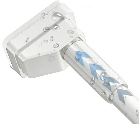 Bastone Tenda A Pressione 3 4 5 Metri Bastone Tenda Estensibile Tenda Vasca Da Bagno Doccia, Bacchette Per Tende A Molla Fissaggio Senza Trapano Né Viti, Diametro 32mm(Bianco,50-75cm)