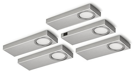 NABER Rea 1 LED, Set-5 Unterbauleuchte / Edelstahl / 2 Watt / Warmweiß