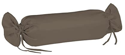 Fleuresse Colours Nackenrollenbezug, Mako-Satin, Espresso, 24.6 x 17 x 1 cm