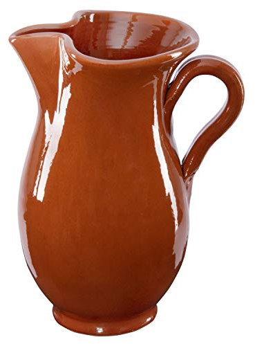 MamboCat Brocca in Terracotta Medievale Vichingo 1,9 Litri caraffa Mediterranea Anticata Realizzata a Mano Stile Vintage per Met Vin brulé Birra Sangria caraffa Pitcher brocca di Vino Smaltata