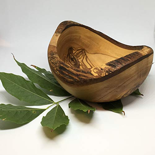 Générique Bol en Bois d'olivier Rustique de 14cm Fait à la Main