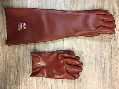 Fitzner Pirat Vinyl-Chemikalienschutzhandschuh, 1 Paar, Größe 10, rotbraun
