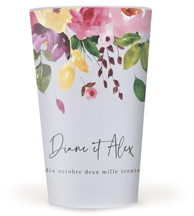 Gobelet à Personnaliser pour Mariage, Eco Cup en Plastique avec Capacité 150
