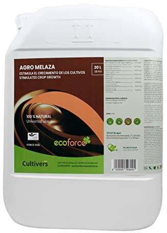 CULTIVERS Melassa Biologica per Piante 28 kg (20 L). Stimola la Crescita delle tue Colture. Promuove Le proprietà del Suolo e Aumenta la quantità di nutrienti. Uso Universale
