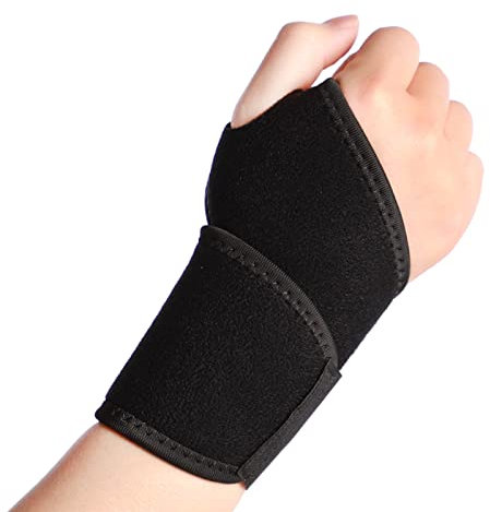 yeloumiss Wrist Support Compression Wrist Brace 1 Pcs Elastic Adjustable Carpal Tunnel Support for Sports Protecting, Arthritis, Tendonitis Pain Relief One Size Fits Left or Right Hand Single (Black)