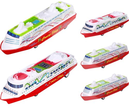 Toyvian 5 Pack Cruise Ship Toys, Pull Back Boats Toys for Bath & Pool