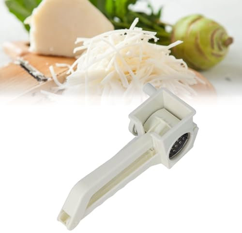 Rotary Cheese Grater, Handheld Cheese Grater, ABS Crank Vegetable Cutter Drum Shredder, Kitchen Utensils with 3 Interchanging Drums for Vegetable Cheese