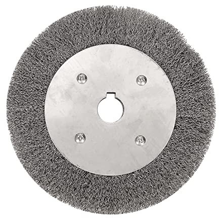 75-300mm Filo Di Acciaio Spazzola Filo 0.15mm Filo Ruote Spazzola Rotonda Per Smerigliatrice Da Banco Strumento Di Sbavatura Pulizia Ruggine Lucidatura Adattatore,300mmx25mm