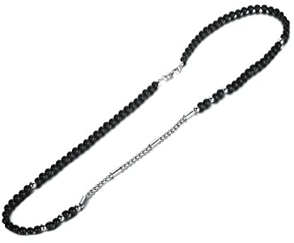 KnSam Edelstahl Kugelkette 60 cm, Männer Ketten Schwarz Herren Freundschaftsketten Jungs Kette Edelstahl Ohne Anhänger