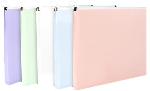 Expanding A4 Zip Wallets Assorted Pack of 5, Large Capacity A4 File Organizer Document Bag Paperwork Pouch Zipper File Folder a4 Letter Envelope Pocket Zip Storage Bag for Office School Home Travel