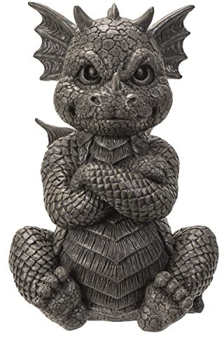 Pacific Giftware Statua da esterno arrabbiata del drago del giardino, altezza 26 cm, decorazione per esterni
