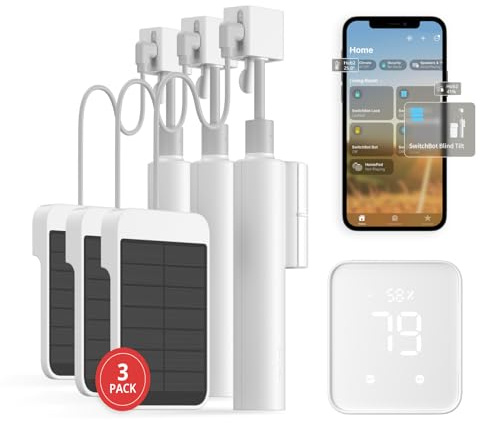 SwitchBot Blind Tilt Automatic Blind Opener 3-Pack & Hub 2- Smart Motorized Blinds with Bluetooth/IR Remote Control, WiFi Thermometer Hygrometer, Light Sensor, Work with Alexa, Google Home, HomeKit