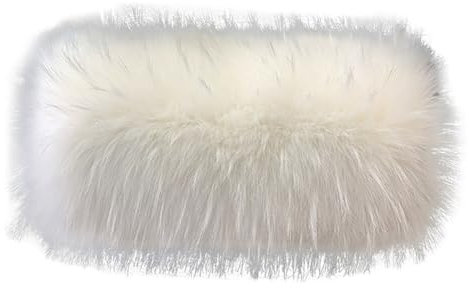 Kunstpelz Handmuff mit Umhängeband, Winter Kunstfell Muffs Manschetten Winter Dicke Plüsch Warme Handwärmer Muff Handmuff Winter Muffs Mode Armwärmer Muff für Frauen und Mädchen, 40 cm x 20 cm