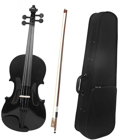 strumento violino Violino Set Di Violino In Legno Massello Nero Con Custodia In Tessuto Arco Violino Professionale Per Strumenti A Corde Per Esercitarsi