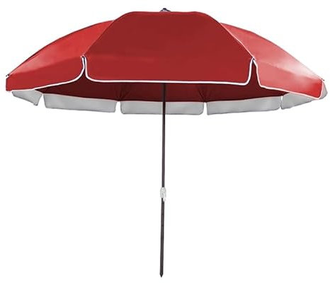 PQPQLI Sonnenschirm Camping Sonnenschirm Knickbarer Balkonschirm, Wasserdicht Uv-Schutz Gartenschirm, Tragbar Leicht Für Balkon Garten Terrasse Strand(Red,260cm)