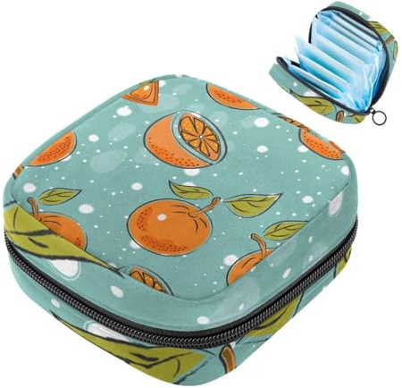 Reißverschluss Damenbinden Tasche Soft Menstruationspad Beutel Orange-638 Aufbewahrungstasche für Damenbinden Tamponhalter Pad Geldbörse