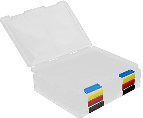TOGEVAL 4stücke Transparente Aktenbox Für Dokumentenlagerung Stapelbar Mit Schnappverschluss Zum Aufbewahren Von Akten Dokumenten Verträgen Und Rezepten Passend Für Schreibtische Und Büche