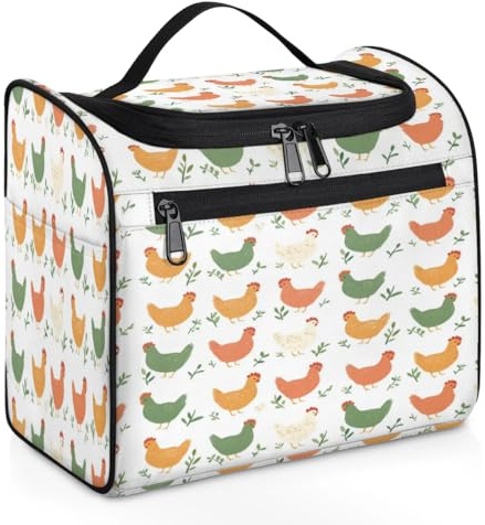 Reise-Kulturbeutel mit niedlichem Hühner-Motiv, für Damen, Herren, Kinder, Mädchen, Jungen, 11,2 l, große Kosmetiktasche zum Aufhängen, Kulturbeutel, Organizer, Duschtasche, farbe, Big,