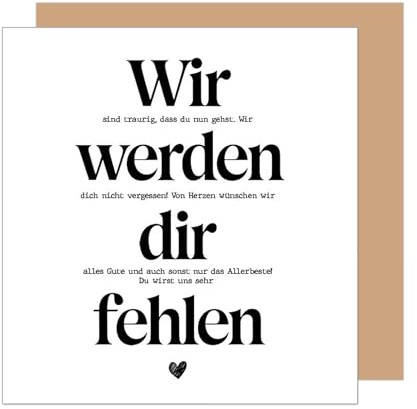 Edition Seidel Premium quadratische Glückwunschkarte zum Abschied mit Umschlag. Abschiedskarte mit Spruch für Frau Mann Kollegin Kollege Pension Abschied Rente Ruhe lustig (ASQ109 SW025)