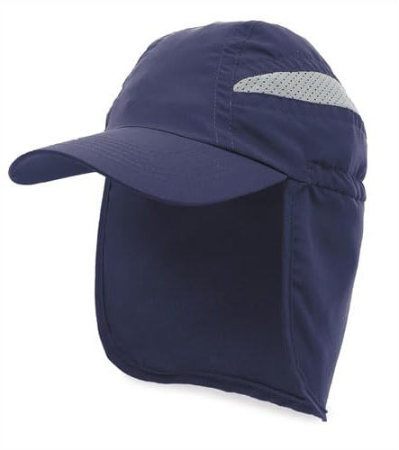 Gorra Deportiva con Protector de Cuello, Estilo Sahara, Montaña, Senderismo, Cierre Ajustable, Protección Solar, Gorra Hombre, Gorra Mujer (Azul)