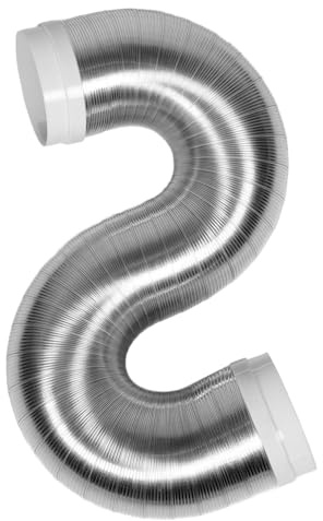 DECOMELODY Tuyau D'évacuation Flexible Ventilation en Aluminium Épais Conduit Isolé Argenté pour Hotte Aspirante Cuisine pour Usage Domestique