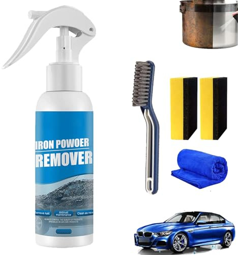 Iron Powder Remover, Ouhoe Auto-rostentfernungsspray, Ouhoe Rostentferner, Rust Remover Spray Auto, Car Rust Removal Spray, Rostentferner für Metall/Fahrrad/Au-to/Fahrradkette (1pcs-100ml)