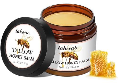Burro corpo di manzo di sebo e miele balsamo - Crema idratante per viso e corpo - Balsamo di miele Tallow (03, Non profumato)
