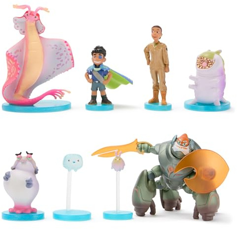 Disney Store Official Elio Toy Figure Set, 8 Toys including Elio, Olga, Ambassador Quests, Helix, Grigon, Mimollusk, Glordon, Ooooo, Suitable for Age 3+