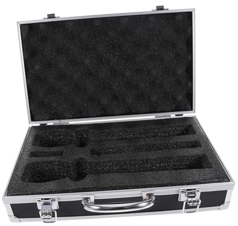 Toddmomy Robuster Mikrofon Aufbewahrungskoffer aus Langlebigem Material für 2 Kabellose Handmikrofone Mikrofon Schutzbox mit Tragegriff für Studio und Karaoke