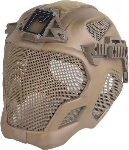 Vollschutz Taktischer Helm Militar Jagd Airsoft Paintball CS Stahlgitter Sicherheitsgesichtsmaske Eva Leichtgewicht Punk Cosplay